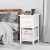 Artiss Claire Bedside Table Set of 2, 1 Drawer with Wicker Basket, Rustic White, Paulownia Wood, 25x30x45cm