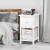 Artiss Claire Bedside Table Set of 2, 1 Drawer with Wicker Basket, Rustic White, Paulownia Wood, 25x30x45cm