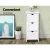 Artiss Bedside Table Bathroom Storage Cabinet 3 Drawers White, Solid Paulownia Wood, 30x30x64cm, Fully Assembled