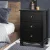 Artiss Vintage Black Bedside Table 3 Drawers - Solid Paulownia Wood, Curved Accents, Anti-Slip, No Assembly Needed