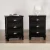 Artiss 2x Bedside Table 3 Drawers Vintage Black, Solid Paulownia Wood, 45x30x62.5cm, Fully Assembled, Retro