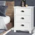 Artiss Vintage Bedside Table 3 Drawers - White, Paulownia Wood, 45x30x62.5cm, Metal Handles, No Assembly Needed