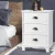 Artiss 2x Bedside Table 3 Drawers Vintage White, Solid Paulownia Wood, 45x30x62.5cm, No Assembly, Wall Mount