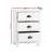 Artiss 2x Bedside Table 3 Drawers Vintage White, Solid Paulownia Wood, 45x30x62.5cm, No Assembly, Wall Mount