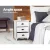 Artiss 2x Bedside Table 3 Drawers Vintage White, Solid Paulownia Wood, 45x30x62.5cm, No Assembly, Wall Mount