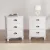 Artiss 2x Bedside Table 3 Drawers Vintage White, Solid Paulownia Wood, 45x30x62.5cm, No Assembly, Wall Mount