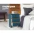 Artiss Bedside Table 3 Drawers Vintage Blue - Solid Paulownia Wood, Metal Handles, No Assembly, 45x30x62.5cm