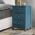 Artiss Bedside Table 3 Drawers Vintage Blue - Solid Paulownia Wood, Metal Handles, No Assembly, 45x30x62.5cm