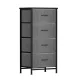 Artiss 4 Drawer Tallboy Chest of Drawers Storage Dresser, Grey, MDF Tabletop, Metal Frame, 47x30x94cm, Modern Style