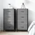 Artiss Set of 2 Grey Tallboy Dressers, 4 Drawer Storage with MDF, Metal Frame, Non-Woven Lining, 47x30x94cm, Easy
