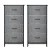 Artiss Set of 2 Grey Tallboy Dressers, 4 Drawer Storage with MDF, Metal Frame, Non-Woven Lining, 47x30x94cm, Easy