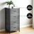 Artiss Set of 2 Grey Tallboy Dressers, 4 Drawer Storage with MDF, Metal Frame, Non-Woven Lining, 47x30x94cm, Easy