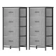 Artiss Set of 2 Grey Tallboy Dressers, 4 Drawer Storage with MDF, Metal Frame, Non-Woven Lining, 47x30x94cm, Easy Artiss Set of 2 Grey Tallboy Dressers, 4 Drawer Storage with MDF, Metal Frame, Non-Woven Lining, 47x30x94cm, Easy