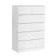 Artiss Chest of Drawers, 6-Drawer, High-Density Particle Board, White, 80x40x121cm, Contemporary Design, Durable Storage