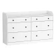 Artiss Chest of Drawers, Particle Board, 6-Drawer, White, 138x40x84cm - Durable, Contemporary Storage Solution