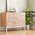 Artiss Chest of Drawers, Particle Board, Pine & White, 80x40x69cm, 3 Drawer Storage with Metal Legs & Handles