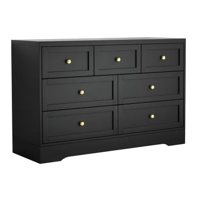 Artiss Black 7-Drawer Dresser Table - Stylish Chest with Metal Handles, Easy-Clean Finish, and High Weight Capacity Artiss Black 7-Drawer Dresser Table - Stylish Chest with Metal Handles, Easy-Clean Finish, and High Weight Capacity