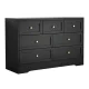 Artiss Black 7-Drawer Dresser Table - Stylish Chest with Metal Handles, Easy-Clean Finish, and High Weight Capacity