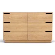 Artiss Pine 6-Drawer Dresser: 120x40x75cm, Smooth Runners, Anti-Tip Kit, Scratch-Resistant Finish, Easy Assembly