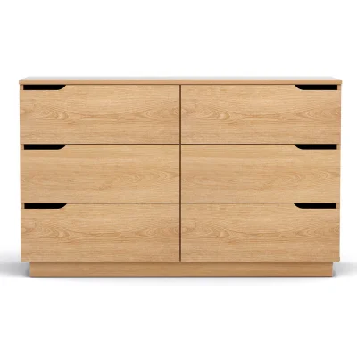 Artiss Pine 6-Drawer Dresser: 120x40x75cm, Smooth Runners, Anti-Tip Kit, Scratch-Resistant Finish, Easy Assembly