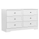 Artiss Chest of Drawers, Particle Board, 120cm, White, 6 Drawers, Contemporary Design, Durable Storage Solution