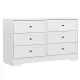Artiss Chest of Drawers, Particle Board, 120cm, White, 6 Drawers, Contemporary Design, Durable Storage Solution