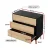 Artiss 3 Chest of Drawers Dresser Table Black & Pine, 80x40x80cm, Push-to-Open, Solid Wood Legs, High Capacity