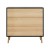 Artiss 3 Chest of Drawers Dresser Table Black & Pine, 80x40x80cm, Push-to-Open, Solid Wood Legs, High Capacity