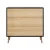 Artiss 3 Chest of Drawers Dresser Table Black & Pine, 80x40x80cm, Push-to-Open, Solid Wood Legs, High Capacity