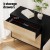 Artiss 3 Chest of Drawers Dresser Table Black & Pine, 80x40x80cm, Push-to-Open, Solid Wood Legs, High Capacity