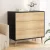 Artiss 3 Chest of Drawers Dresser Table Black & Pine, 80x40x80cm, Push-to-Open, Solid Wood Legs, High Capacity