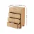 Artiss 4 Drawer Tallboy Dresser - Pine Finish, Fluted Front, 60x40x90cm, Scratch-Resistant, Easy Assembly, Anti-Tip Kit
