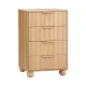 Artiss 4 Drawer Tallboy Dresser - Pine Finish, Fluted Front, 60x40x90cm, Scratch-Resistant, Easy Assembly, Anti-Tip Kit