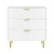 Artiss 3-Drawer Lowboy Cabinet, White, 80x45x85cm, Carved Design, Metal Handles, Smooth Runners, Easy Assembly