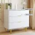 Artiss 3-Drawer Lowboy Cabinet, White, 80x45x85cm, Carved Design, Metal Handles, Smooth Runners, Easy Assembly