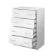 Artiss 4-Drawer Tallboy, Particle Board, White, 64x40x89cm - Contemporary Storage Chest with Smooth Metal Runners