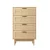Artiss BRIONY Rattan 4-Drawer Tallboy Pine - Stylish Bohemian Storage Solution with Solid Wood Legs, Easy Assembly