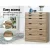 Artiss 6-Drawer Tallboy, E1 Particleboard, Oak Finish, 80x38x105.5cm, Scandinavian Design, Anti-Rust Runners