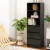 Artiss Tallboy Dresser - Black 3-Drawer & 3-Shelf Cabinet, Handle-Free Design, 50.5x40.5x160cm, High Capacity