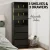 Artiss Tallboy Dresser - Black 3-Drawer & 3-Shelf Cabinet, Handle-Free Design, 50.5x40.5x160cm, High Capacity