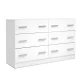 Artiss 6-Drawer Lowboy, Particle Board, White, 110.5x42x69cm - Stylish Storage Solution with Melamine Finish