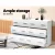 Artiss 6-Drawer Lowboy, Particle Board, White, 110.5x42x69cm - Stylish Storage Solution with Melamine Finish