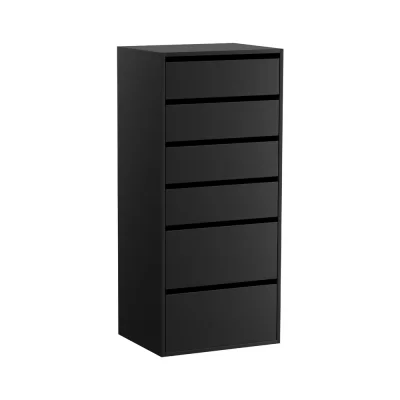 Artiss 6-Drawer Tallboy Dresser in Black - Sleek Handle-Free Design, 113cm High, Sturdy Particle Board, Easy Assembly Artiss 6-Drawer Tallboy Dresser in Black - Sleek Handle-Free Design, 113cm High, Sturdy Particle Board, Easy Assembly