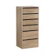 Artiss 6-Drawer Tallboy Chest Dresser, Pine, 113cm - Modern Handle-Free Design, Sturdy Particle Board, Smooth Runners
