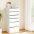 Artiss 6 Drawer Chest of Drawers Tallboy, 113cm White Dresser, Particle Board, Handle-Free, Sturdy, Modern Storage