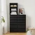 Artiss Black 6-Drawer Tallboy Cabinet: Modern Handle-Free Design, 50.5x40x185cm, High Capacity, Easy Clean, Wall Anchor