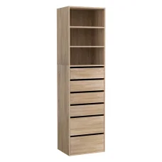 Artiss 6-Drawer Tallboy Chest, Pine Finish - Handle-Free Design with Smooth Runners, 50.5x40x185cm, Easy Assembly