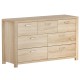 Artiss Chest of Drawers, Pine, 7 Drawers, Oak Finish, 120x39x71cm - Stylish Storage Solution, Contemporary Design
