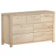 Artiss Chest of Drawers, Pine, 7 Drawers, Oak Finish, 120x39x71cm - Stylish Storage Solution, Contemporary Design