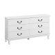 Artiss Chest of Drawers, MDF & Pine Wood, White, 120x36.5x65cm - French Provincial Design, 6 Drawers, Vintage Style